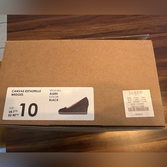J. Crew Black espadrille wedge Size 10 - Picture 3 of 5